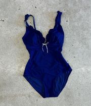 Navy Vintage One Piece Swimsuit