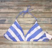 Mossimo Light Blue Striped Bikini Top 