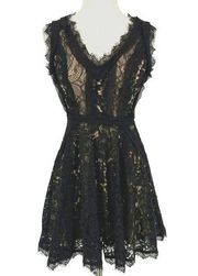 Heartloom Sienna Lace Fit & Flare Dress in Black Size XS NWT