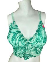 True by Rue 21 Womens Bralette Size 3X Green Floral Lace Adjustable NWT Strappy