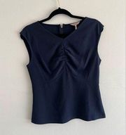 Rebecca Taylor Tailored 2 Navy Casual Blouse