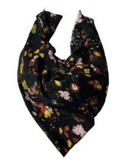 INC International Concepts Floral Print Triangle Scarf Black New