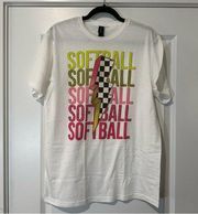 Gildan Retro Design Softball Graphic T-Shirt