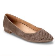 - Posey Pointed Toe Flat Perforated Suede Comfort Orthotic