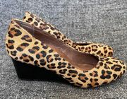 Vionic Antonia Pump Leopard Print Calf Hair Orthoheel Wedge Women’s Size 7.5