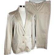 TOMMY HILFIGER Tan Blazer & Cropped Pants Suit