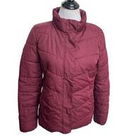 Gap Lightweight Puffer Jacket Ruby Wine Size Small