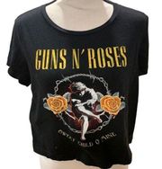 Guns N’ Roses Tee Slightly Cropped Black Sweet Child O’ Mine Women’s Large