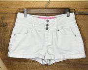 Women’s 3 Denim Couture Jean Cuffed Shorts White Button Up