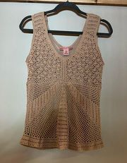 Crochet Beaded Tank Top by Bandolino Size M