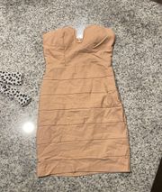 nude strapless dress