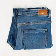 High Rise Raw Hem Bootcut Medium Wash Denim Jeans Size 10