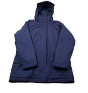 READ L.L. Bean Women’s Blue Thinsulate Double Zipper Hooded Coat Jacket Medium