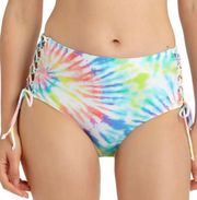 Juniors M Tie Dye Bikini Bottoms Lace Up High Waist Macys