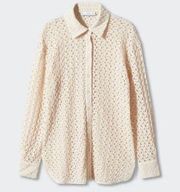 Mango Ecru crocheted blouse NWT