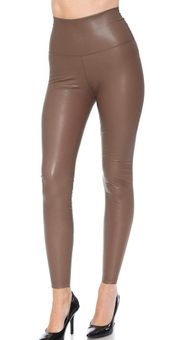 Tan Faux Leather Leggings