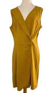 Nanette Lepore Grooving Gold Sleeveless Blazer Dress Mustard Yellow Size 10 NEW