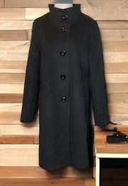 Pendleton Womens Wool Coat Jacket Luxe Midi Button Dark Gray Sz 14 NWOT