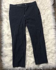 Ann Taylor Kate fit pinstripe navy dress crop pant size 6