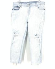 Old Navy Womens Size 14 Boyfriend Jeans Light Wash Distressed