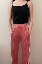 pink velvet sweatpants