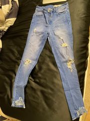 Skinny Distressed High Waisted Jeans