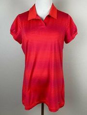 Nike  Golf Polo Shirt Women Medium Tall Tour Premium Dri-Fit Short Sleeve‎ Stripe