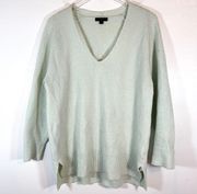 J. Crew Mint Green Merino Wool/Alpaca + Blend Ribbed Sweater Oversized small