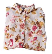 T Tahari Womens Blouse Size Petite Small Floral Long Sleeve Career