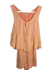 REBECCA MINKOFF ROMPER GENE SILK PLAY SUIT ROMPER PINK SIZE S