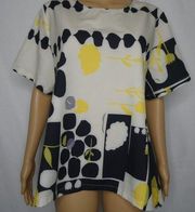 Misslook Floral Abstract Blouse Top Mod Yellow XL