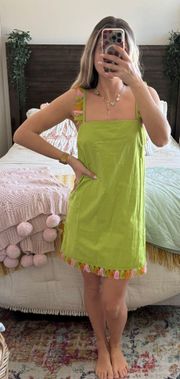 Lime Green Dress With Tassels 