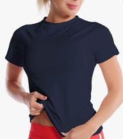 Bubblelime dark Navy Small Rashguard Top Swim Swimming Shirt UPF 50