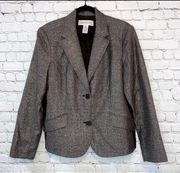 Liz Claiborne Brown & Gold Speckled Suit Jacket