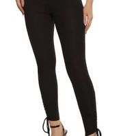 Ruched Tie Sides Leggings Black XS