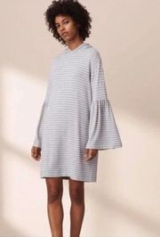 LOU & GREY | Striped Bell Sleeve Hooded Dress Sz S