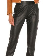 Faux Tapered Leather High Rise Pants with Hidden Zippers Size Large