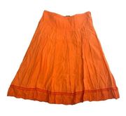 Johnny Was women's size 6 small skirt orange vintage USA embroidered floral