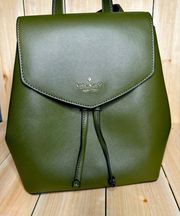 Lizzie Saffiano Leather Medium Flap Backpack