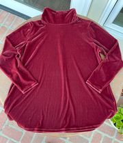 red velvet long sleeve turtleneck 