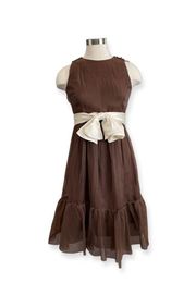 Vintage 1960s Joan Leslie by Kasper Brown Organza Dress