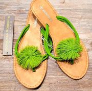 NWT Sondra Roberts Neon Green Sandals, Size 6.