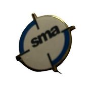 SMA logo Hat Pin Blue White Accessory Backpack Small Simple Company Branded