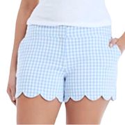 Crown and Ivy Gingham Scalloped Hem Shorts Size 8