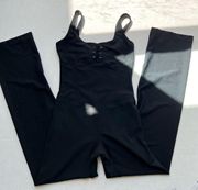 Nike dri fit sleeveless straight leg yoga jumpsuit black xs 0-2