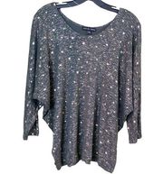 Kim & Cami Gold Star Raglan Sleeve Top Size Large