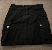 Black Mini Cargo Skort w/ Pinstripe Band