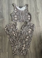 cheetah pajamas set