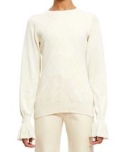 Opening Ceremony Compact Flare Sleeve Knit Cream Crewneck Sweater MEDIUM