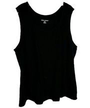 Jessica London 30 32 Tank Top Black Stretch Cotton Solid Cami Women 1086